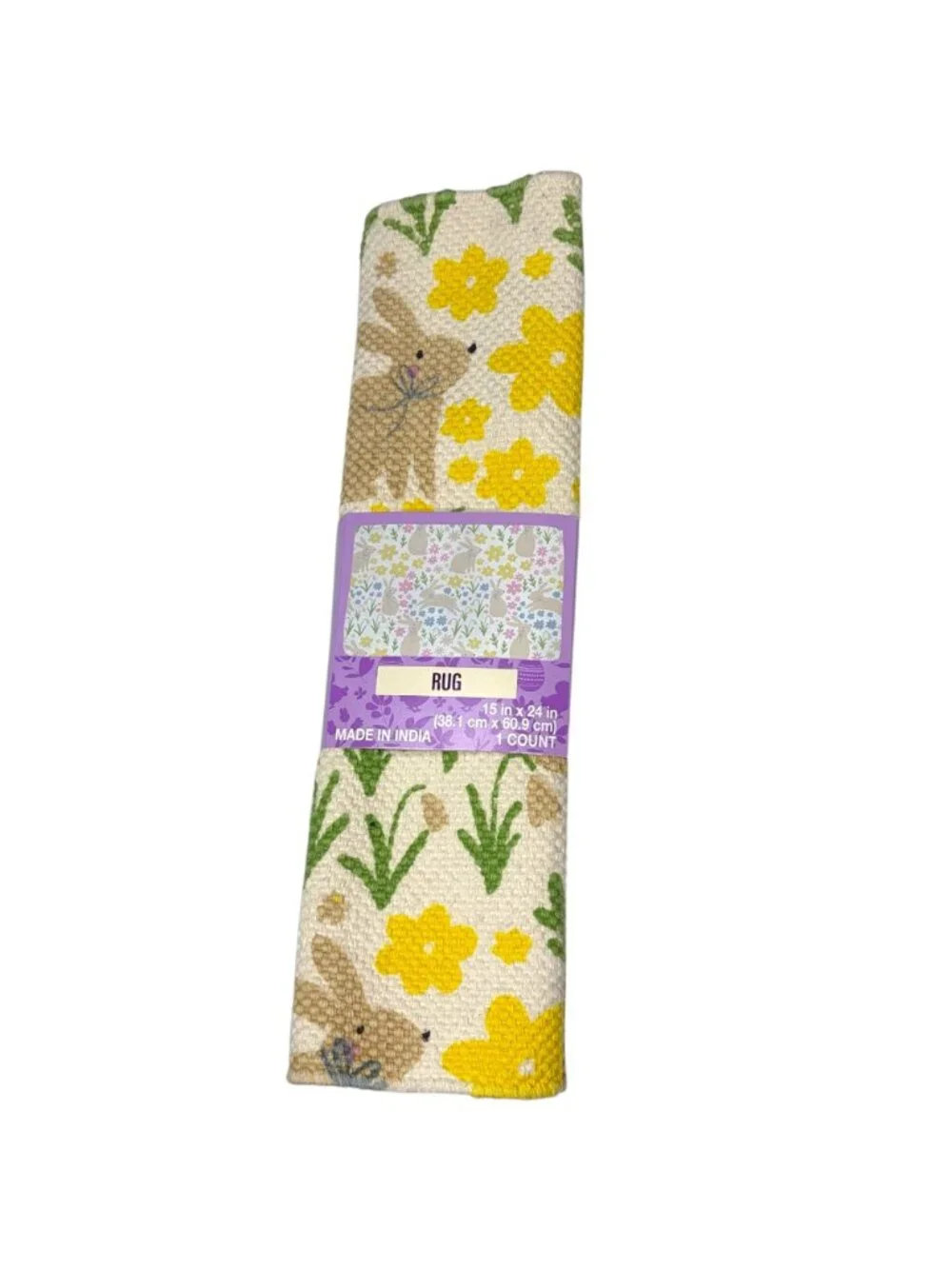 Spring Flower and Bunny Accent Rug NEW 15